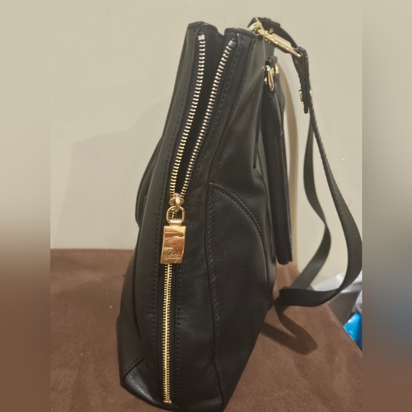 Milly black leather expandable  tote - Picture 2 of 15